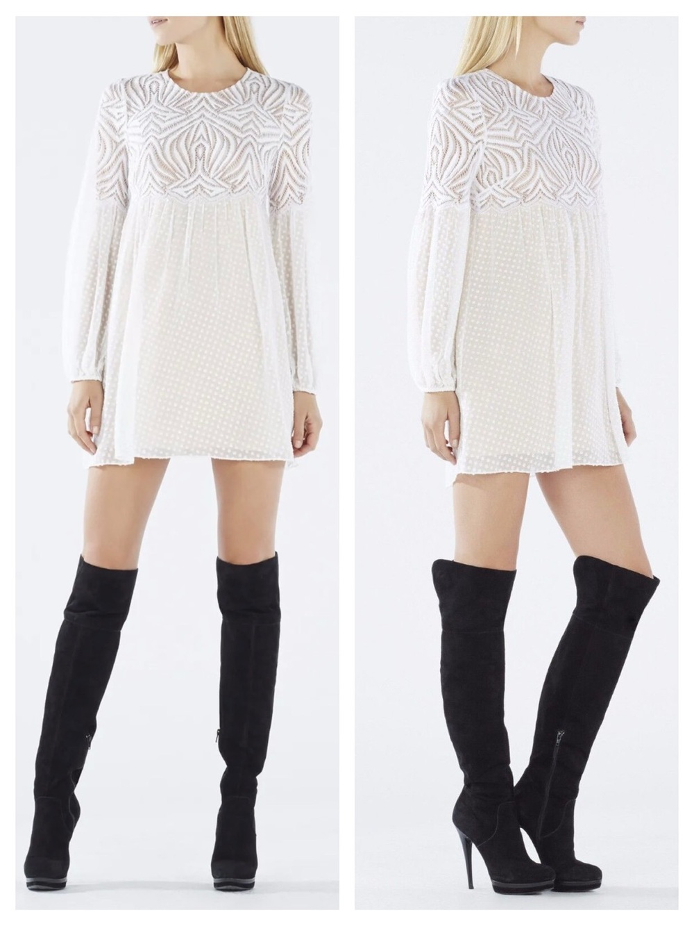 BCBGMaxAzria Kitra Lace Peasant Dress - Picture 6 of 15
